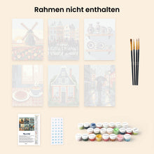 Laden Sie das Bild in den Galerie-Viewer, Mini Malen nach Zahlen 15x20 cm (6 Stück) - Niederländische Traditionen