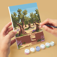 Laden Sie das Bild in den Galerie-Viewer, Mini Malen nach Zahlen 15x20 cm (6 Stück) - Santorini Träume