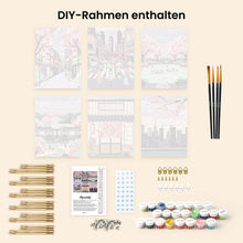 Laden Sie das Bild in den Galerie-Viewer, Mini Malen nach Zahlen 15x20 cm (6 Stück) - Frühling in Tokio