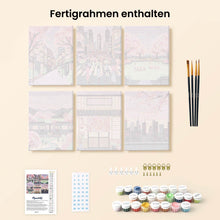 Laden Sie das Bild in den Galerie-Viewer, Mini Malen nach Zahlen 15x20 cm (6 Stück) - Frühling in Tokio