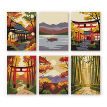 Laden Sie das Bild in den Galerie-Viewer, Mini Malen nach Zahlen 15x20 cm (6 Stück) - Gelassenes Japan Figured'Art