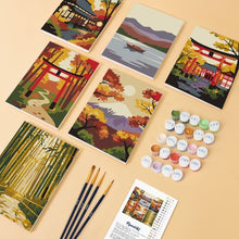 Laden Sie das Bild in den Galerie-Viewer, Mini Malen nach Zahlen 15x20 cm (6 Stück) - Gelassenes Japan