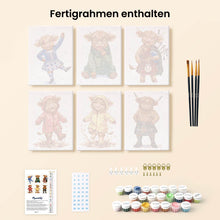 Laden Sie das Bild in den Galerie-Viewer, Mini Malen nach Zahlen 15x20 cm (6 Stück) - Freunde vom Schottischen Bauernhof