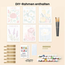 Laden Sie das Bild in den Galerie-Viewer, Mini Malen nach Zahlen 15x20 cm (6 Stück) - Blühende Emotionen 2