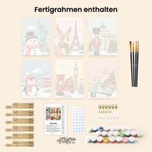 Laden Sie das Bild in den Galerie-Viewer, Mini Malen nach Zahlen 15x20 cm (6 Stück) - Urlaubsziele