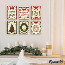 Laden Sie das Bild in den Galerie-Viewer, Mini Malen nach Zahlen 15x20 cm (6 Stück) - Frohe Weihnachtswünsche