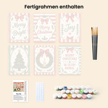 Laden Sie das Bild in den Galerie-Viewer, Mini Malen nach Zahlen 15x20 cm (6 Stück) - Frohe Weihnachtswünsche