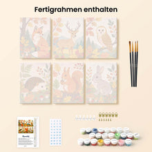 Laden Sie das Bild in den Galerie-Viewer, Mini Malen nach Zahlen 15x20 cm (6 Stück) - Waldtiere