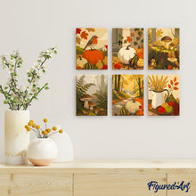 Laden Sie das Bild in den Galerie-Viewer, Mini Malen nach Zahlen 15x20 cm (6 Stück) - Wald-Erntepfad