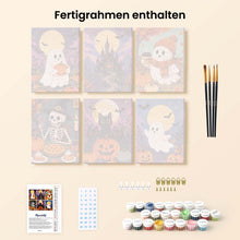 Laden Sie das Bild in den Galerie-Viewer, Mini Malen nach Zahlen 15x20 cm (6 Stück) - Spukhafte Herbstnächte