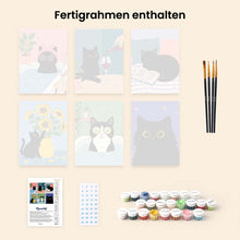 Laden Sie das Bild in den Galerie-Viewer, Mini Malen nach Zahlen 15x20 cm (6 Stück) - Katzenleben