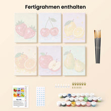 Laden Sie das Bild in den Galerie-Viewer, Mini Serie Malen nach Zahlen 15x20 cm (6 Stück) - Disco-Früchte-Kollektion