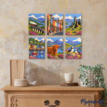 Laden Sie das Bild in den Galerie-Viewer, Mini Serie Malen nach Zahlen 15x20 cm (6 Stück) - Schottland Reiseklassiker