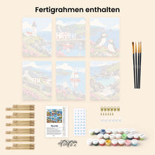 Laden Sie das Bild in den Galerie-Viewer, Mini Serie Malen nach Zahlen 15x20 cm (6 Stück) - Schottische Küste