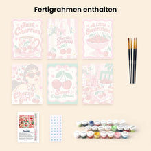 Laden Sie das Bild in den Galerie-Viewer, Mini Serie Malen nach Zahlen 15x20 cm (6 Stück) - Kirschen-Lebensfreude