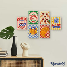 Laden Sie das Bild in den Galerie-Viewer, Mini Serie Malen nach Zahlen 15x20 cm (6 Stück) - Retro-Küche und Café