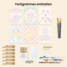 Laden Sie das Bild in den Galerie-Viewer, Mini Serie Malen nach Zahlen 15x20 cm (6 Stück) - Retro-Küche und Café