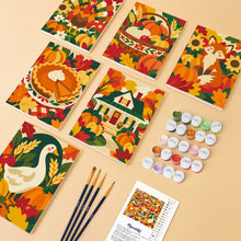 Laden Sie das Bild in den Galerie-Viewer, Mini Serie Malen nach Zahlen 15x20 cm (6 Stück) - Thanksgiving Volkskunst