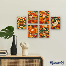 Laden Sie das Bild in den Galerie-Viewer, Mini Serie Malen nach Zahlen 15x20 cm (6 Stück) - Thanksgiving Volkskunst