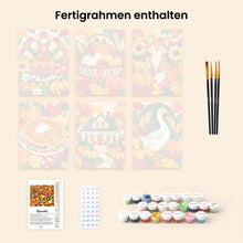 Laden Sie das Bild in den Galerie-Viewer, Mini Serie Malen nach Zahlen 15x20 cm (6 Stück) - Thanksgiving Volkskunst