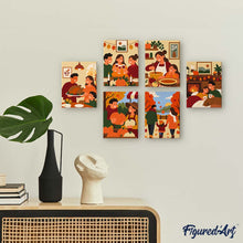 Laden Sie das Bild in den Galerie-Viewer, Mini Serie Malen nach Zahlen 15x20 cm (6 Stück) - Gemütliches Thanksgiving