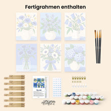 Laden Sie das Bild in den Galerie-Viewer, Mini Serie Malen nach Zahlen 15x20 cm (6 Stück) - Blaue Wildblumen