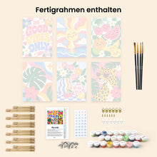 Laden Sie das Bild in den Galerie-Viewer, Mini Serie Malen nach Zahlen 15x20 cm (6 Stück) - Good Vibes