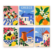 Laden Sie das Bild in den Galerie-Viewer, Mini Serie Malen nach Zahlen 15x20 cm (6 Stück) - Griechischer Sommer Figured'Art