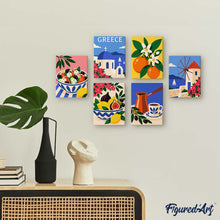 Laden Sie das Bild in den Galerie-Viewer, Mini Serie Malen nach Zahlen 15x20 cm (6 Stück) - Griechischer Sommer