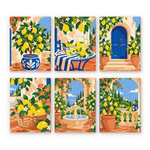 Laden Sie das Bild in den Galerie-Viewer, Mini Serie Malen nach Zahlen 15x20 cm (6 Stück) - Italienischer Zitronengarten Figured'Art