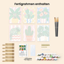 Laden Sie das Bild in den Galerie-Viewer, Mini Serie Malen nach Zahlen 15x20 cm (6 Stück) - Topfpflanzen
