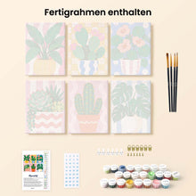 Laden Sie das Bild in den Galerie-Viewer, Mini Serie Malen nach Zahlen 15x20 cm (6 Stück) - Topfpflanzen