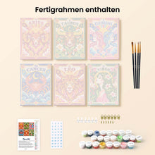 Laden Sie das Bild in den Galerie-Viewer, Mini Serie Malen nach Zahlen 15x20 cm (6 Stück) - Retro-Tierkreis 1
