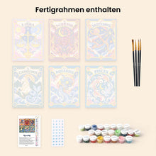 Laden Sie das Bild in den Galerie-Viewer, Mini Serie Malen nach Zahlen 15x20 cm (6 Stück) - Retro-Tierkreis 2