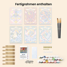Laden Sie das Bild in den Galerie-Viewer, Mini Serie Malen nach Zahlen 15x20 cm (6 Stück) - Retro-Tierkreis 2