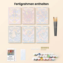 Laden Sie das Bild in den Galerie-Viewer, Mini Serie Malen nach Zahlen 15x20 cm (6 Stück) - Retro-Tierkreis 2