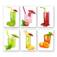 Laden Sie das Bild in den Galerie-Viewer, Malen nach Zahlen – 6-Leinwand-Set | Frische Fruchtsäfte Figured&#39;Art