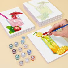 Laden Sie das Bild in den Galerie-Viewer, Mini Malen nach Zahlen 15x20cm (6 Stück) - Frische Fruchtsäfte