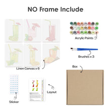 Laden Sie das Bild in den Galerie-Viewer, Mini Malen nach Zahlen 15x20cm (6 Stück) - Frische Fruchtsäfte