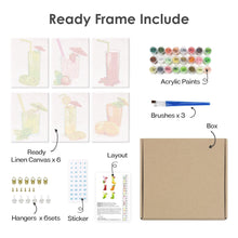 Laden Sie das Bild in den Galerie-Viewer, Mini Malen nach Zahlen 15x20cm (6 Stück) - Frische Fruchtsäfte