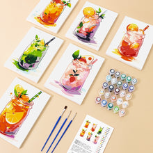Laden Sie das Bild in den Galerie-Viewer, Mini Malen nach Zahlen 15x20cm (6 Stück) - Fruchtige Getränke im Einmachglas