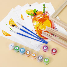 Laden Sie das Bild in den Galerie-Viewer, Mini Malen nach Zahlen 15x20cm (6 Stück) - Fruchtige Getränke im Einmachglas