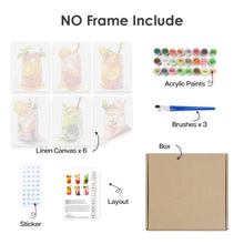 Laden Sie das Bild in den Galerie-Viewer, Mini Malen nach Zahlen 15x20cm (6 Stück) - Fruchtige Getränke im Einmachglas