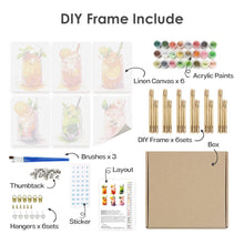 Laden Sie das Bild in den Galerie-Viewer, Mini Malen nach Zahlen 15x20cm (6 Stück) - Fruchtige Getränke im Einmachglas