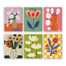 Laden Sie das Bild in den Galerie-Viewer, Malen nach Zahlen – 6-Leinwand-Set | Abstrakte Blumenvasen Figured&#39;Art