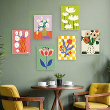 Laden Sie das Bild in den Galerie-Viewer, Malen nach Zahlen – 6-Leinwand-Set | Abstrakte Blumenvasen