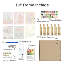 Laden Sie das Bild in den Galerie-Viewer, Malen nach Zahlen – 6-Leinwand-Set | Abstrakte Blumenvasen