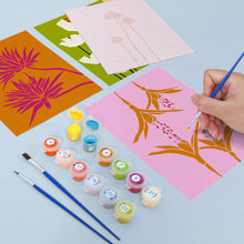 Laden Sie das Bild in den Galerie-Viewer, Malen nach Zahlen – 6-Leinwand-Set | Moderne Blumenmotive