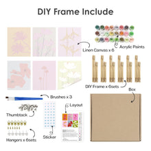 Laden Sie das Bild in den Galerie-Viewer, Malen nach Zahlen – 6-Leinwand-Set | Moderne Blumenmotive