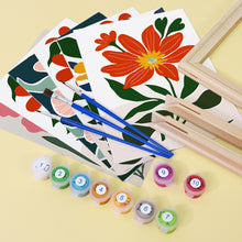 Laden Sie das Bild in den Galerie-Viewer, Malen nach Zahlen – 6-Leinwand-Set | Bunte Blumenmuster
